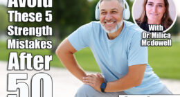 If You Can Avoid These 5 Happy positive mature sportsman during outdoor workout, senior man wearing headphones and sports outfit warming up muscles, doing side squat on one leg, enjoying active lifestyle outside in park. Strength Mistakes After 50, Your Body Will Stay Decades Younger. Cover