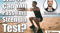 Young sporty man squatting or exercising on the beach during sunset. Athletic man doing fitness workout or training outdoors. Sports and healthy lifestyle. If You Can Complete This 3-Move Test at 45, Your Body Moves Like Someone 20 Years Younger. Cover