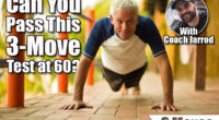 Mature man smiles as he does a press up on a balcony and poses for a portrait. If You Can Complete This 3-Move Test at 60, Your Fitness Age Is 40, cover