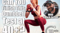 Attractive woman doing squats outdoor.If You Can Complete This Dumbbell Challenge at 40+, Your Strength Is Elite for Your Age. Cover
