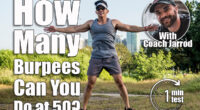 An athletic asian guy does jumping jacks at a open field near the city. Cardiovascular fitness. Working out outdoors. If You Can Do This Many Burpees at 50, You