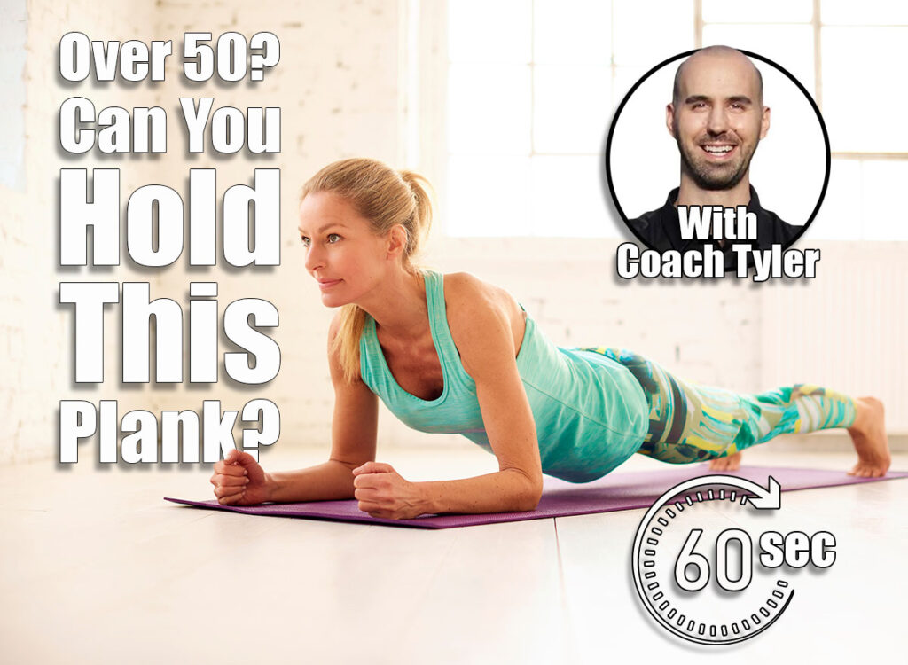 Ful length shot of middle aged woman doing plank exercise on yoga mat. If You Can Hold This Plank for 60 Seconds, Your Core Is Elite After 50. cover