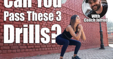 Sporty Girl in gym outfit doing Sumo Squat exercise. If You Can Pass These 3 Drills, You