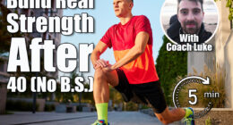 Warming-up muscles exercises before training. Man in sportswear, running athlete doing ATG split squat before training outdoors. Concept of sport, active and healthy lifestyle, competition, marathon, If You