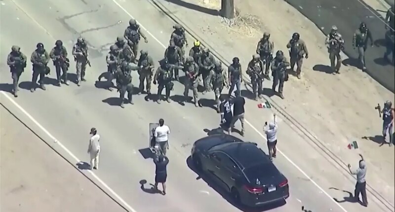 Immigration operation at California cannabis farms leads to clash between federal agents and protesters