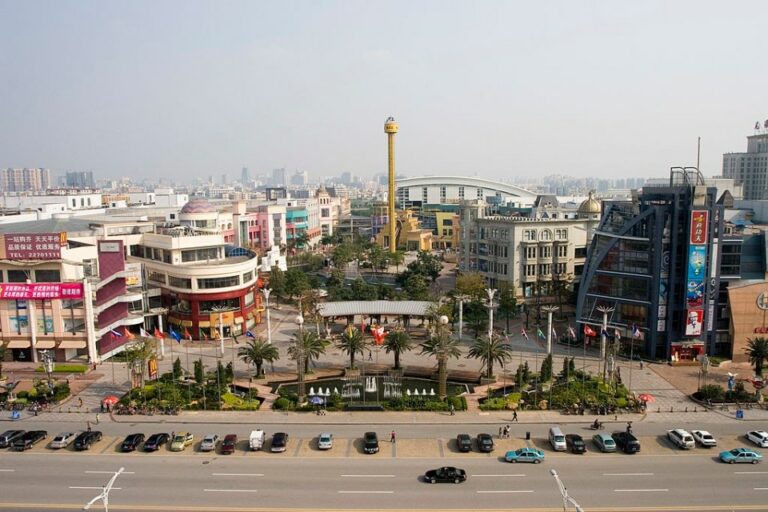 CHINA - APRIL 11: A view of the mall and surroundings at the South China Mall, in Dongguan, China, on Wednesday, April 11, 2007. The world's largest shopping center looks almost deserted on a recent afternoon. While schoolchildren ride the sidewinder and roller coaster, there are few shoppers and fewer tenants at South China Mall in central Dongguan, a city of 6 million north of Hong Kong. (Photo by Michael Lassman/Bloomberg via Getty Images)