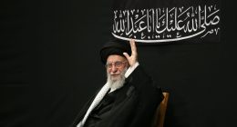 Ayatollah Ali Khamenei at an Ashura ceremony.