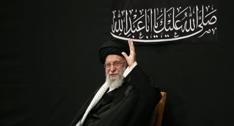 Ayatollah Ali Khamenei at an Ashura ceremony.