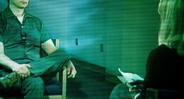 Screenshot of Jeffrey Dahmer being interviewed on television.