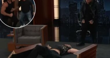 Jelly Roll puts Logan Paul through a table on 'Jimmy Kimmel Live'