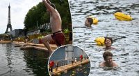 Joyful Parisians take a historic plunge into the Seine after 100 years