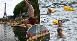 Joyful Parisians take a historic plunge into the Seine after 100 years