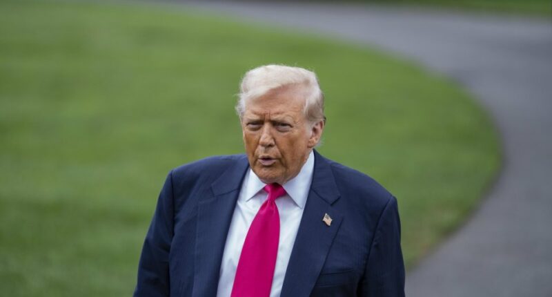 President Donald Trump leaving the White House.