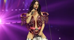 Katy Perry almost FALLS out of the air during San Francisco gig