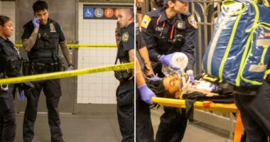Knife-wielding man killed after NYC subway station slashing victim grabbed blade, stabbed him