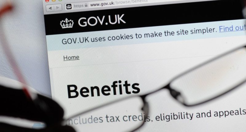GOV.UK benefits website showing information about tax credits, eligibility, and appeals.