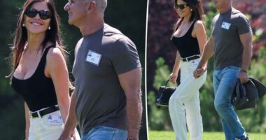 Lauren Sánchez and Jeff Bezos pack on the PDA in Sun Valley