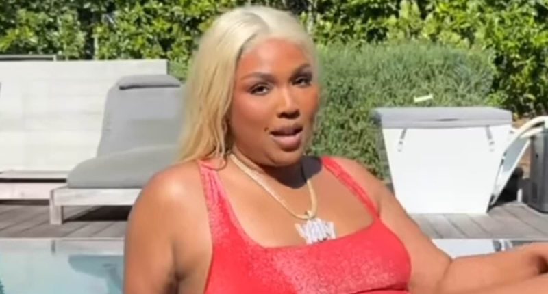 Lizzo channels Baywatch star Pamela Anderson in iconic red swimsuit