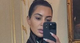 Makeup-free Kim Kardashian dares to bare in sheer Mugler corset look