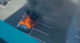 Massive car explosion caught on camera rocks parking lot in major DC suburb
