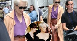 Meryl Streep seen as Miranda Priestly for the first time on the set of 'The Devil Wears Prada 2'