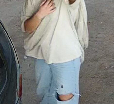 Photo of Carolina Wilga at a petrol station.