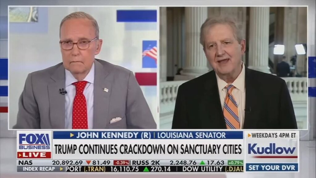 Moment 73-year-old Louisiana senator freezes during TV interview