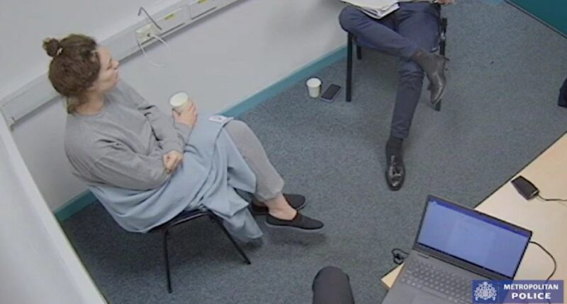 Screengrab of Constance Marten being interviewed by police.