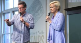 Mika Brzezinski and Joe Scarborough at a book signing for "Obsessed: The Fight Against America's (and My Own) Food Addiction".