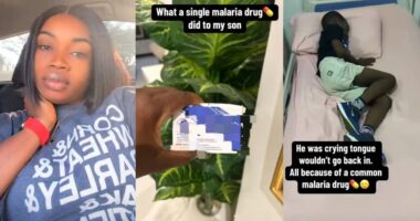 Mother cries out as malaria drug causes son’s tongue to hang out, lands in hospital