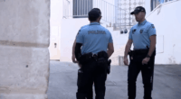 Two Portuguese police officers on patrol.