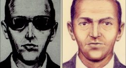 Two illustrations of D.B. Cooper.