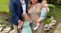 Family photo of John and Julia Burgess with their two children.