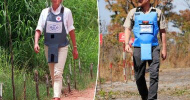 Prince Harry recreates Princess Diana's historic minefield walk in Angola
