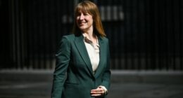 Rachel Reeves, British Chancellor of the Exchequer, walking in London.