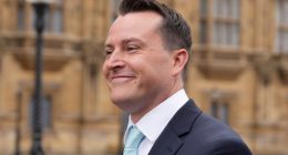 James McMurdock, Reform UK MP, at the House of Commons.