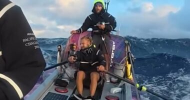 Rower reveals moment he was swept overboard as he treks with brothers