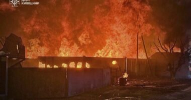 Russia launches record drone attack on Ukraine after Trump lashes out at Putin