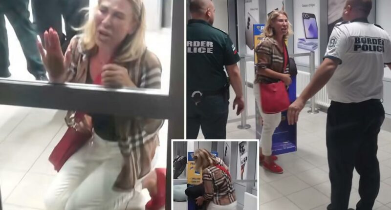 Ryanair passenger drops to her knees in tears after being denied boarding over large luggage
