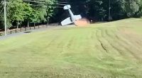 SEE IT: Small plane flips over in South Carolina backyard after pilot's deliberate maneuver