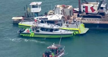 Sailboat sinks near Miami Beach after crash with barge, leaving 6 hospitalized