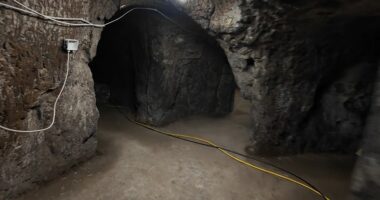 Interior of a 985ft long tunnel system under Rome.
