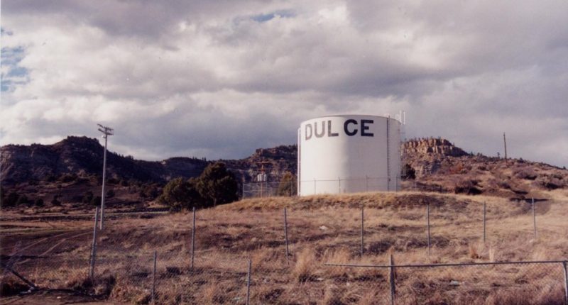 Water tower in Dulce, New Mexico.