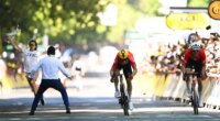 Security guard's 'swift move' stops determined anti-Israel agitator at Tour de France finish