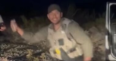 Sickening moment cop launches heinous attack on adorable animal