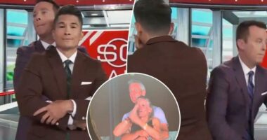 'SportsCenter' anchors reenact viral Coldplay kiss cam video