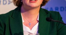 Katie Lam MP speaking at a conference.