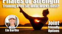 Woman exercising pilates in sunset. Teaser exercise. Strength Training vs. Pilates: Which Gets Better Results for Women Over 50? Cover