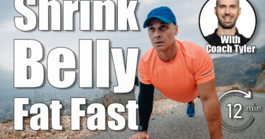 Well built man over 40 wearing activewear training push up getting ready for a run. The 5 Bodyweight Exercises That Build More Muscle Than Weights After 50. cover.