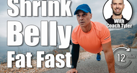 Well built man over 40 wearing activewear training push up getting ready for a run. The 5 Bodyweight Exercises That Build More Muscle Than Weights After 50. cover.